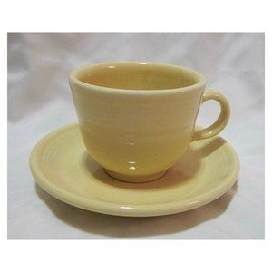 Vintage Fiestaware Cup and Saucer in Pale Yellow